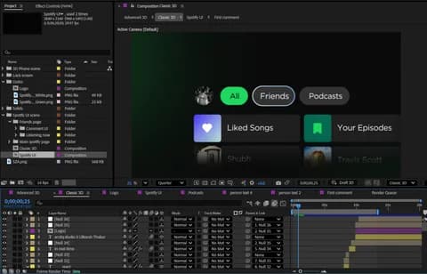 After Effects project for a Spotify ad
